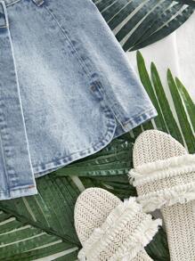 Breezaya Denim Mini Skirt, Fashionable For Summer