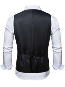 Manfinity AFTRDRK Men's Black And Gold Vest, Fashionable For Formal Occasions