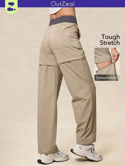 OutZeal Women Waterproof Tear Resistant Nylon 2in1 Outdoor Hiking Pants High Rise Full Length For Hiking