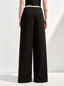 Arave Pantaloni a gamba larga da donna, di colore unito con decorazioni in finta perla, di moda per l'estate, set da 2 pezzi, pantaloni, casual business per donna