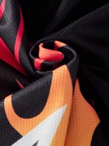 2pcs Tween Boys Fashionable Sports Flame Printed Shorts, Summer - Multicolor - View 5