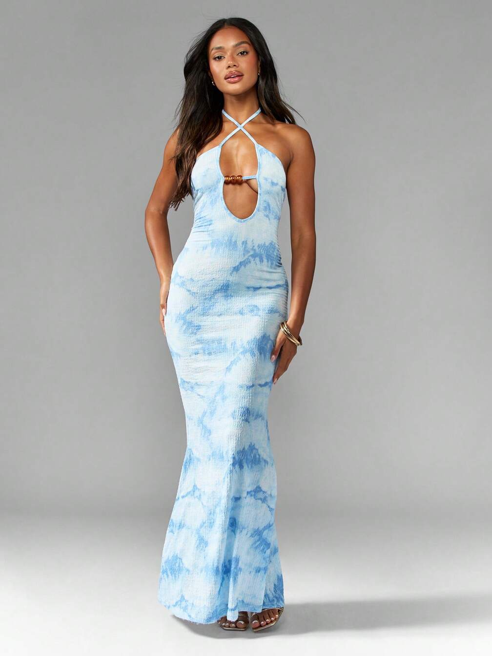 midi dress for women denim FINAL SALE- Utility Small SIREN CROCHET Seafoam Bohemian Flutter Short and is made of COLOR:PASTEL YELLOW