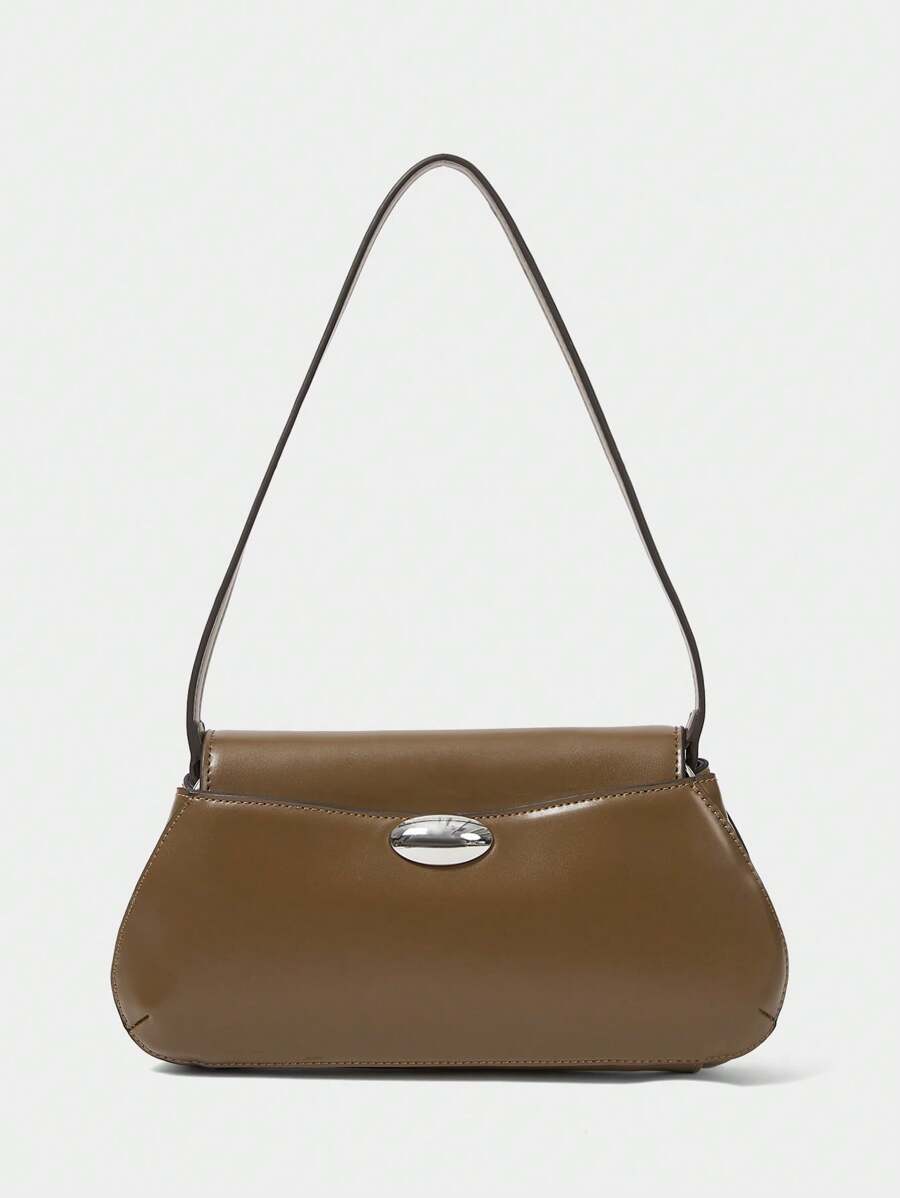 SHECARRY Túi đeo vai đơn giản, tiện dụng, đa năng thời trang dành cho nữ - màu nâu - Xem 1