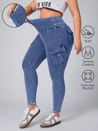 Flexra Pantalones de mezclilla de talla grande, con un diseño elegante y apropiado para el verano