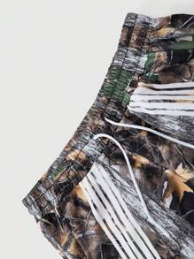 PAVTROS Manfinity Streetrush Men's Sweatpants One-Piece Set, Elastic Waistband With High Tolerance, Functional Pockets On Both Sides, Old Retro Tree Branch Camouflage Pattern Background With Side Stripe Design, "LA" Text Pattern, Highlighting Personalized, Ins, Young Casual Sports, Daily Commuting, Vacation And Back To School Wear, The First Choice For Boyfriends And Husbands, Couples Wear Y2k Clothes Men Workout Clothes For Men Pants Y2k Men Men Rave Pants Rave Pants Men Men Streetwear - Multicolor - View 7