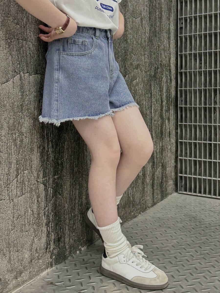 DAZY Tween Girl Denim Shorts, Summer,Back To School Clothes - Light Wash - View 1