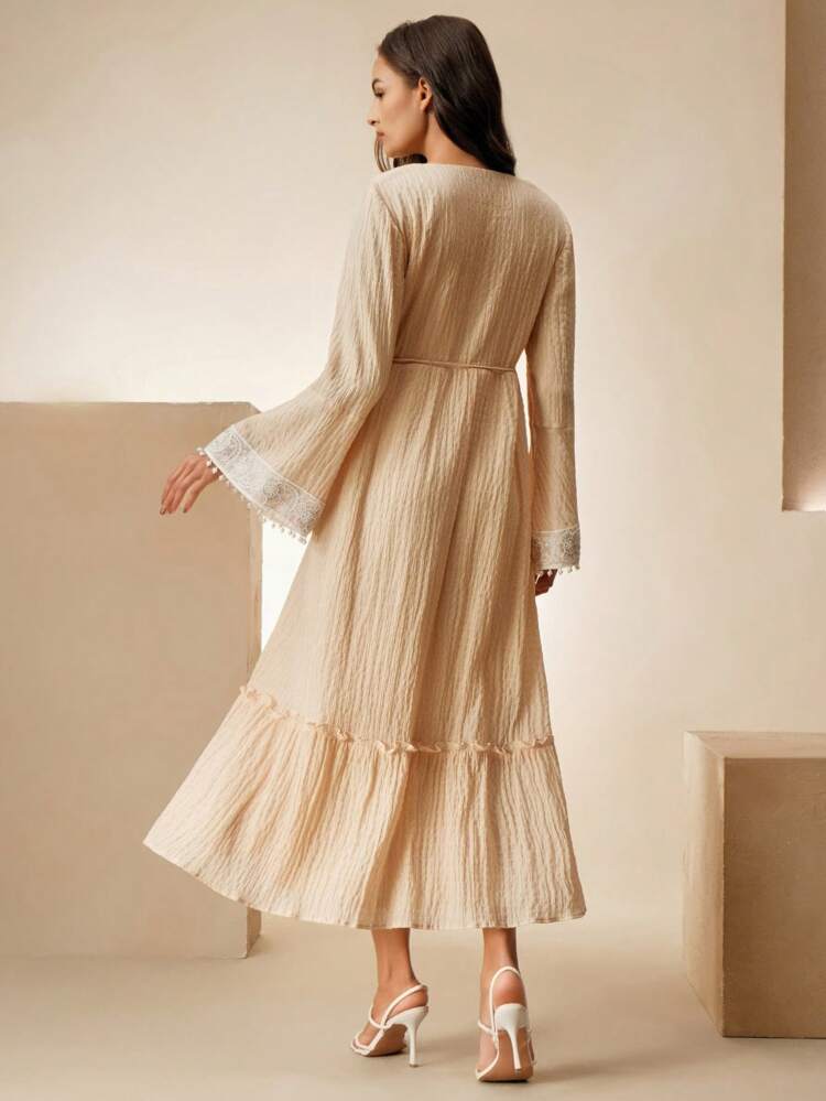 Elegant Midi Dress For Women, Spring & Autumn