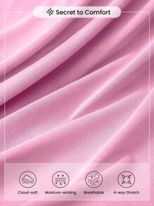 Gameset SHEIN Sport Quần short yoga bó liền mạch màu trơn cho nữ Quần đùi thể thao nữ, Quần đùi tập gym, Quần đùi đi xe đạp - Màu Hồng baby - Xem 5