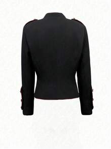 INAWLY Plus Size Women Colorblock Long Sleeve Jacket, Suitable For Spring And Autumn Outings Fall Winter Cloth For Women - Black - View 2