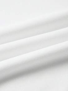 SHEIN LUNE Áo thun dài tay thoải mái, đa năng, màu trơn dành cho nữ - trắng - Xem 3