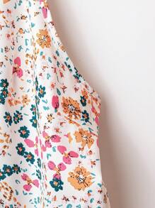 SHEIN VCAY Übergröße Damen Holiday Blümchen Kontrast Spitze Camisole Tank Top - Verschiedenfarbig - Übersicht 5