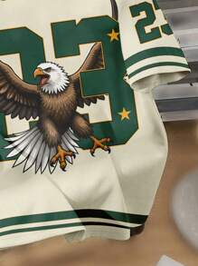 SHEIN EZwear Casual Minimalist Sport Number Print Round Neck Short Sleeve Loose T-Shirt For Women, Suitable For Summer, Suitable For Match Days Back To School