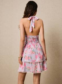 Poéselle Women's Mini Strap Dress, Minimalist And Fashionable, Suitable For Summer, Women Floral Dress, Women Short Dresses - Multicolor - View 2