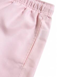 Manfinity Swimmode Plus Size Men's Summer Holiday Tropical Print Short Sleeve Shirt And Shorts Beach Set, Hawaiian - Pink - View 3