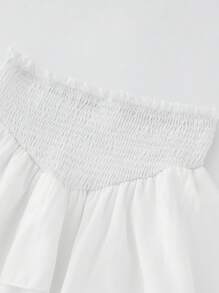 SHEIN Tween Girls' Casual Solid Color Skirt, Summer - White - View 7