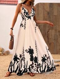 Breezaya Vestido Casual Moderno Sem Costas para Férias