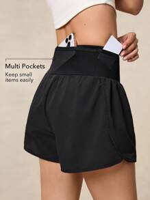 OutZeal Woman Breathable Tech Fabric Sweat Wicking Pocket Tummy Control Running Shorts