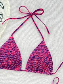 Swim Mod Allover Print Bikini Set For Summer Beach Vacation - Multicolor - View 4