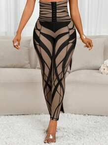 SHEIN Lady Plus Size Spring And Summer Elegant Casual Vacation Resort Wear Women Summer Wear Women Geometric Stripe Print Plus Size Women Leggings  Dresses For Women Elegant Wedding Guest Dress Women  Fall Clothes For Women Casual Halloween Autumn Fall Clothes For Women Winter Fall Outfits For Women