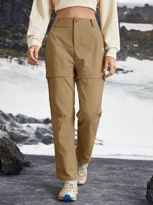 In My Nature Outdoor/Hiking/City Commute Women's Detachable 2-Section Pants - Brown - View 5