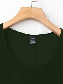 SHEIN LUNE CURVE 2 件套大码女式雪纺蝙蝠袖上衣 - 綠色 - 查看 5