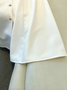 Franclia Elegant Notch Collar Short Sleeve Cinched Waist Waist Single Breasted Solid Color Spring/Summer Dress