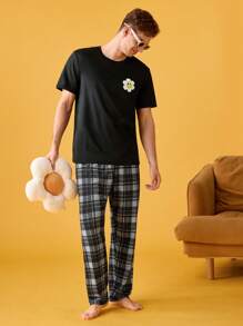 NotGurli Parte superior de pijama casual y básico para hombre