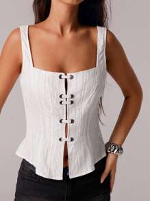 Avantive Camiseta de tirantes blanca de estilo boho, casual y sexy para mujer, ideal para el verano y conciertos al aire libre