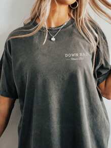 INAWLY Camisa de mujer con cuello redondo y estampado deportivo - Blusa casual de cuello redondo - Camiseta ligera apta para todas las estaciones