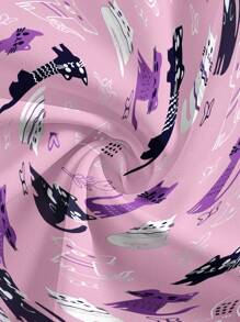 PopScrub Cat Print Short Sleeve /Nursing Scrub Uniform Top Women Summer Tops Women Scrubs Scrub Sets For Women Women Scrubs Nurse Scrub Sets Women,Women's Fashion Casual Sports Scrub Tops, Business Women Clothing, Women's Summer Tops Multi-Occasion Wear Versatility, Women's Summer Beach Shirts,Tops With Cute Puppies, Bees, Insects, Kittens, Flowers, Grass, Trees, Hearts, Clouds, Ice Cream, Donuts, Butterflies, Starfish, Tie-Dye And Other Printed Patterns - Mauve Purple - View 5