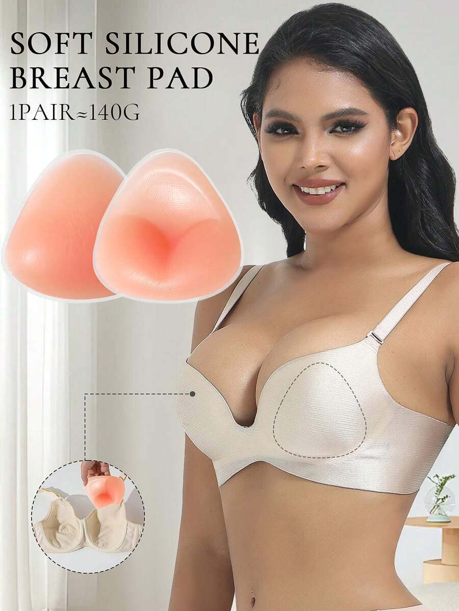 SHEIN 1 par de copas reutilizables de silicona para senos, adecuado para usar en verano