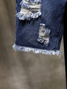 SHEIN Young Boy's Distressed Fashion Summer Denim Shorts Summer Holiday