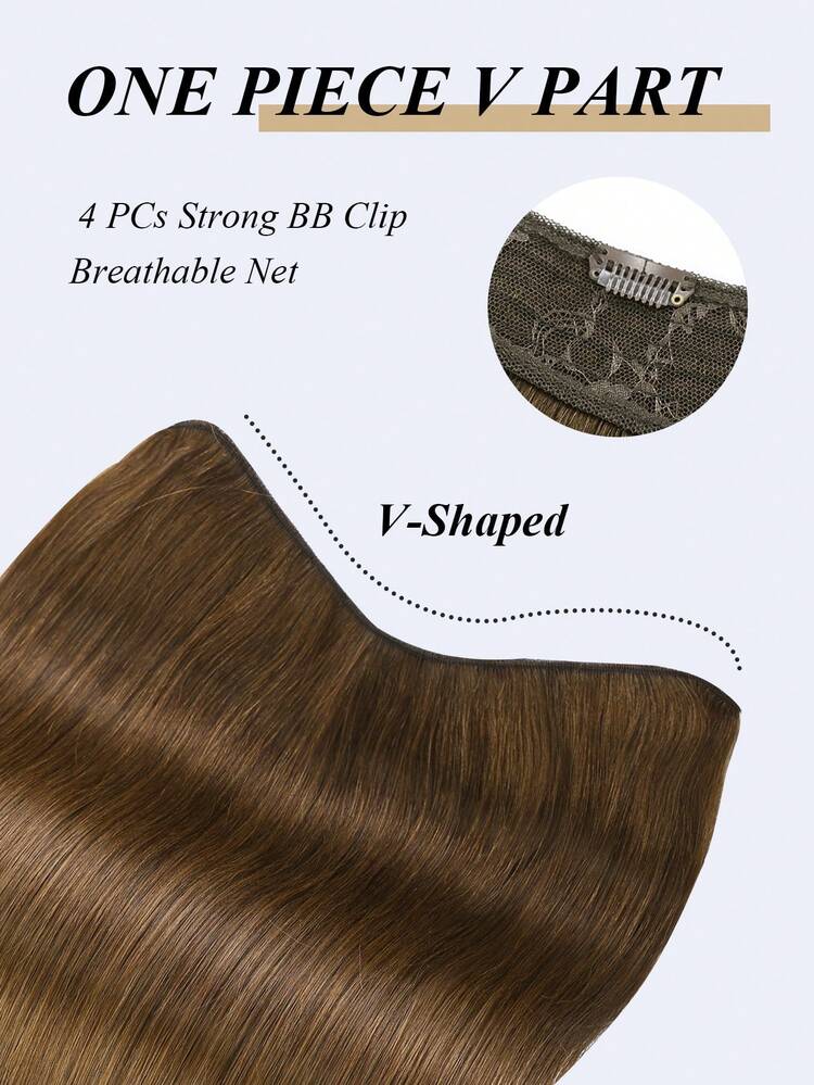 1 件 V 型接发和 1 件真发顶饰 100% 真雷米真人头发，适合稀疏发质 - 易于造型、轻盈、透气、隐形且不可察觉，适合所有发质和日常佩戴 蜜棕色 S4# - S4 - 查看 10