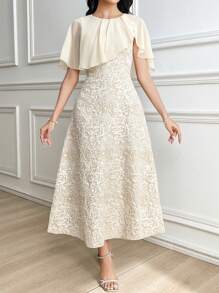 Modelyn Vestito elegante e romantico a tubino in jacquard di lunghezza media, adatto per uso casual quotidiano