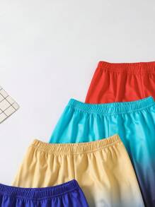 SHEIN 5 件/套 Tween Boy 休闲运动网眼面料渐变色工装短裤，适合夏季日常穿着和户外活动 - 彩色 - 查看 7