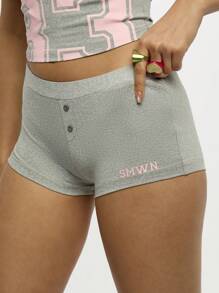 SUMWON WOMEN Mikrofaser-Retro-Boxershorts mit hoher Taille, Kompression, für Training, Laufen, Tanz, Feuchtigkeitsableitend, schnelltrocknend, Aktivbekleidung