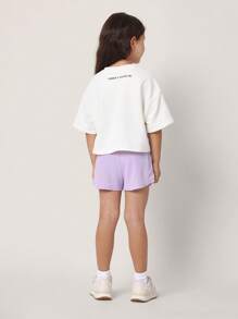 Conjunto de dos piezas de estilo deportivo casual y de ocio para el verano: camiseta corta acanalada y pantalones cortos, de la colección Sumwon Temporada Uno, para jóvenes - Multicolor - Ver 2