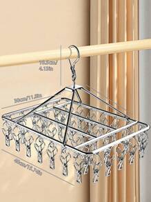 SHEIN 5pcs/10pcs Stainless Steel Hangers Reinforced Stainless Steel Hangers, Ultra-Thin Space Saving Hangers, Thin And Stylish Silver Hangers