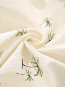 Cozy Pixies Set de 2 piezas compuesto por un cárdigan de manga corta con cuello y estampado de palmeras, y un short de cintura elástica para niñas