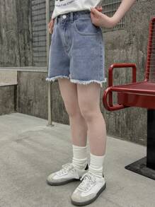 DAZY Tween Girl Denim Shorts, Summer,Back To School Clothes - Light Wash - View 2