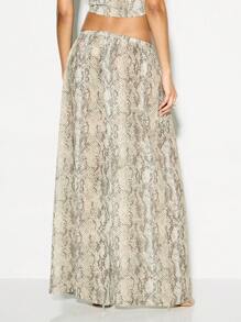 KIZN Snake Print Wide Leg Beach Pants Palazzo Resort Wear Summer Vacation Lounge Trousers Drawstring Waist Casual Flowy Bottoms Holiday Festival Fashion Ibiza - Multicolor - View 2