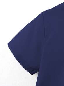 SHEIN Set de 2 piezas con camisa polo de manga corta y color liso + shorts para niño, informal