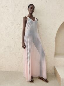 Ontre 2025 Women's Solid Color Minimalist Tank Top Shirt, Suitable For Summer - Baby Pink - View 3