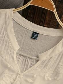 EMERY ROSE Plus Size Plain Long Sleeve Shirt, Fashion & Suitable For Summer - Apricot - View 6