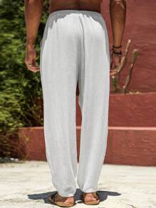 Genlund Men's Solid Color Fashion Pants, Suitable For Summer - Light Grey - View 2