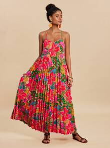 Travachic Women's Extra Long Dress, Fashionable For Summer,Tropical Dresses For Women, Women Long Dresses, Women Clothing Summer Dresses, Summer Dresses For Women Vacation, Tropical Dress Women,Vacation,Summer Outfits For Women