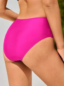 Swim Basics Women's Solid Color Ruched Bikini Bottom For Summer Beach Vacation - Hot Pink - View 2