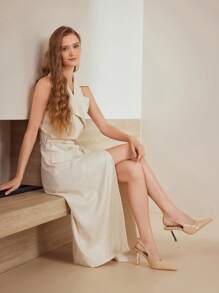 MOTF PREMIUM TACONES ESTILOSOS CON PUNTERA AFILADA Y TIRA TRASERA - Albaricoque - Ver 7