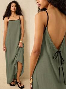 Poéselle Robe avec longue bandoulière, tenue mode été