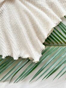 Soleia 女士白色花朵金属装饰针织抹胸，适合海滩、度假、约会 - 白色 - 查看 5